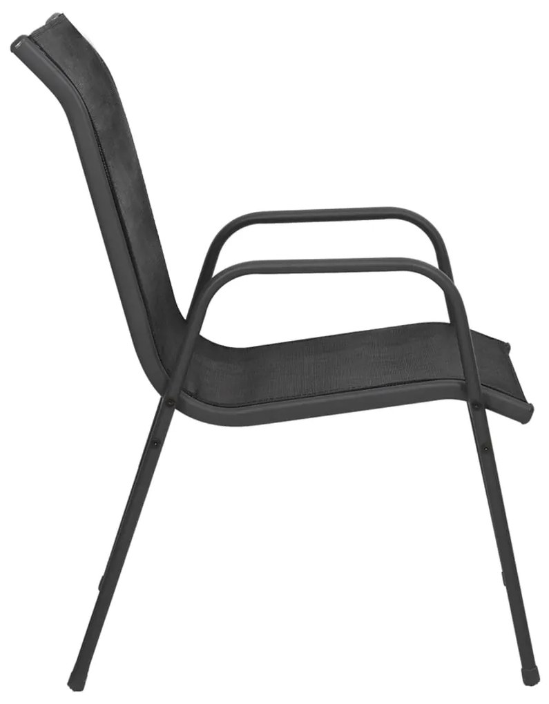 vidaXL Καρέκλες Κήπου 4 τεμ. Μαύρες από Ατσάλι / Textilene