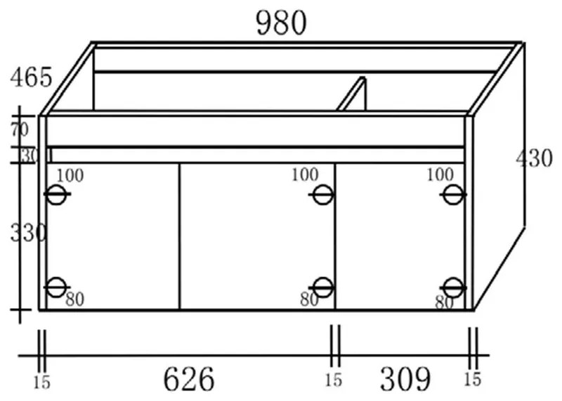 Σετ Επίπλου Mπάνιου YVONNE 100 Plywood Γκρί 100x50x135 εκ.