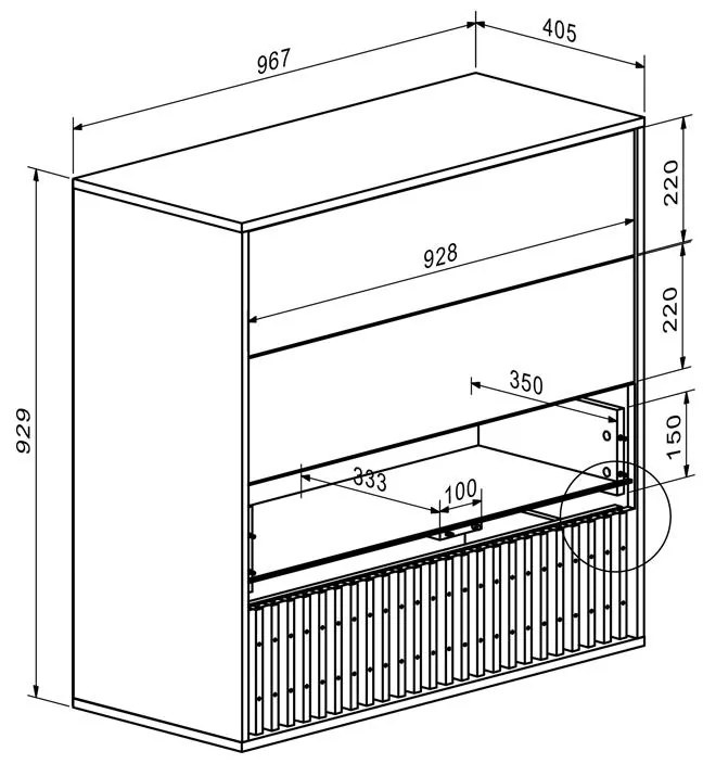 Συρταριέρα Bruse μελαμίνη σε sonoma-oak απόχρωση 96.7x40.5x92.9εκ 96.7x40.5x92.9 εκ.