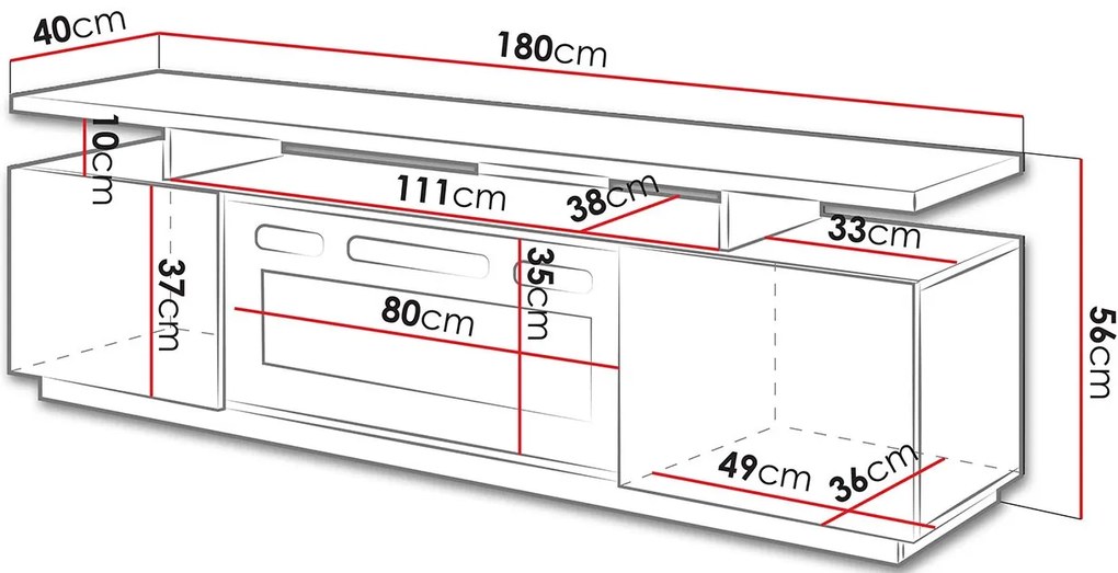 Έπιπλο τηλεόρασης Eva Plus-Leuko