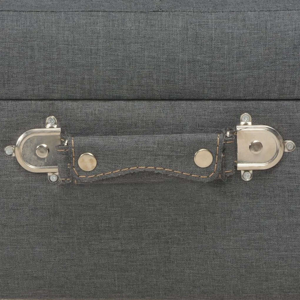 vidaXL Σκαμπό με Αποθηκευτικό Χώρο Σκούρο Γκρι 40 εκ. Υφασμάτινο