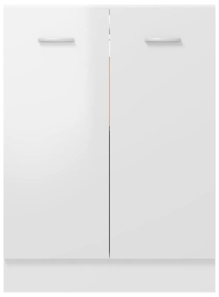 Ντουλάπι Δαπέδου Γυαλιστερό Λευκό 60x46x81,5 εκ. Μοριοσανίδα - Λευκό