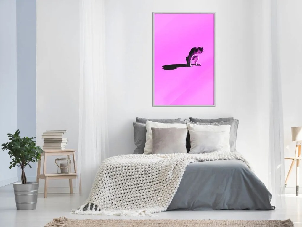 Αφίσα - Monkey on Pink Background - 20x30 - Χρυσό - Χωρίς πασπαρτού