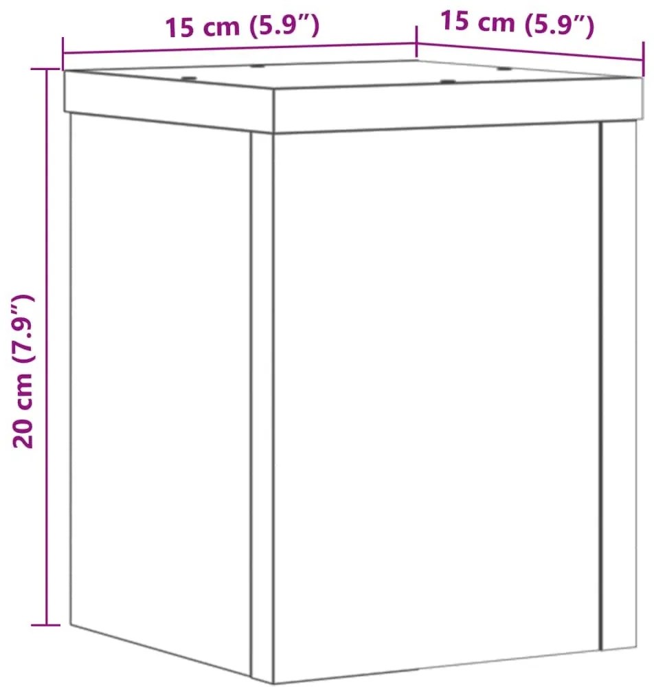 Βάσεις Φυτών 2Τεμ. Καπνιστή Δρυς 15x15x20εκ. Επεξεργασμένο Ξύλο - Καφέ