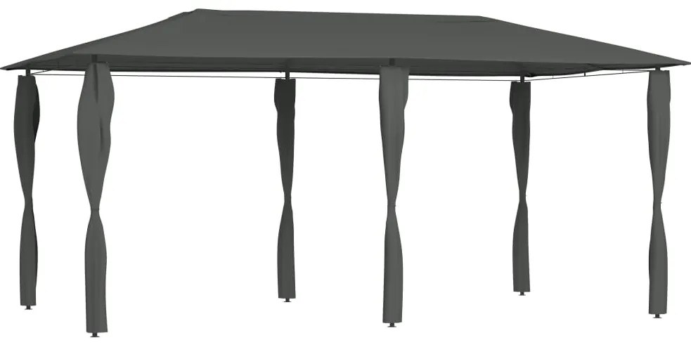 vidaXL Κιόσκι με Καλύμματα Στύλων Ανθρακί 2,98x5,3x2,59 μ. 160 γρ./μ²
