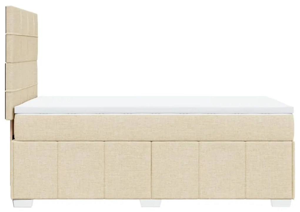 Κρεβάτι Boxspring με Στρώμα Κρεμ 100 x 200 εκ. Υφασμάτινο - Κρεμ