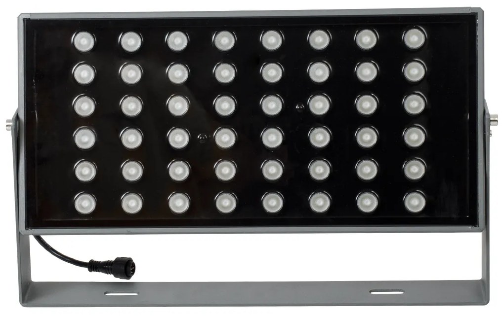 GloboStar FLOOD-ZANA 90559 Προβολέας Wall Washer για Φωτισμό Κτιρίων LED 100W 8500lm 30° DC 24V Αδιάβροχο IP65 Μ45.5 x Π28 x Υ10cm RGBW DMX512 - Γκρι Ανθρακί - 3 Years Warranty - 90559