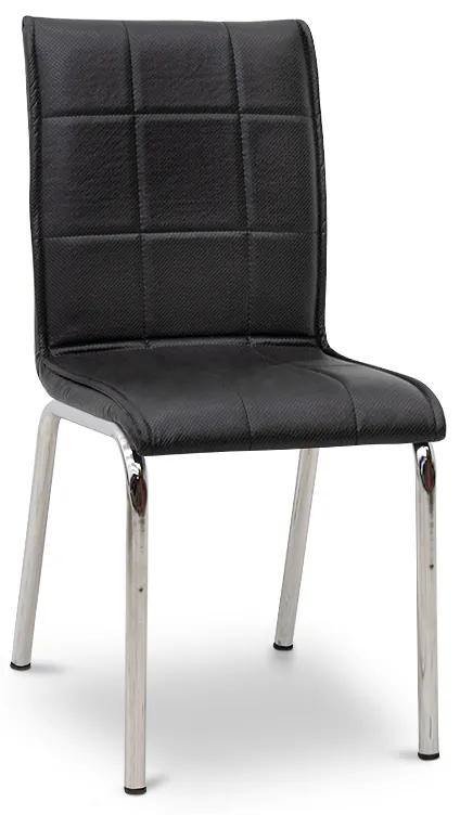 0128481 Καρέκλα τραπεζαρίας Pitt Megapap Pu/μέταλλο χρώμα μαύρο 39x51x88εκ. Τεχνόδερμα, 1 Τεμάχιο
