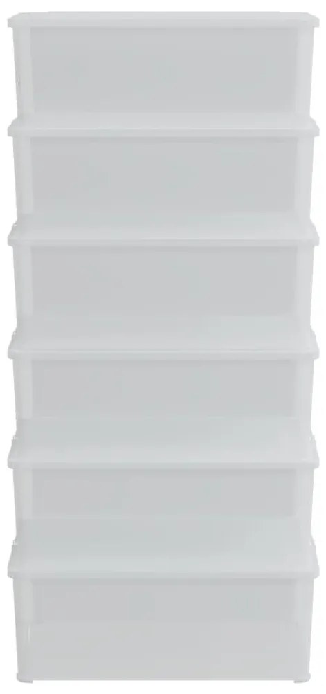 Κουτιά Αποθήκευσης Πλαστικά Στοιβαζόμενα 6 τεμ. 10 Λίτρων - Διαφανές