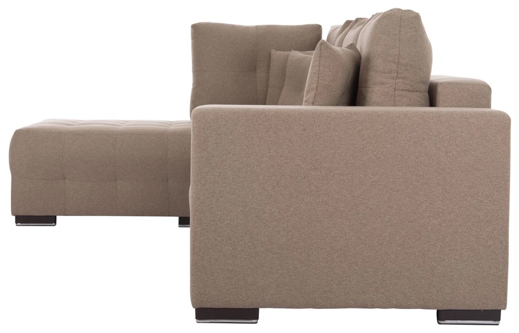 ΓΩΝΙΑΚΟΣ ΚΑΝΑΠΕΣ-ΚΡΕΒΑΤΙ ΜΕ ΑΠΟΘ.ΧΩΡΟ TRENDSTON HM3302.03L ΜΠΕΖ ΥΦΑΣΜΑ 298x177x95Υεκ