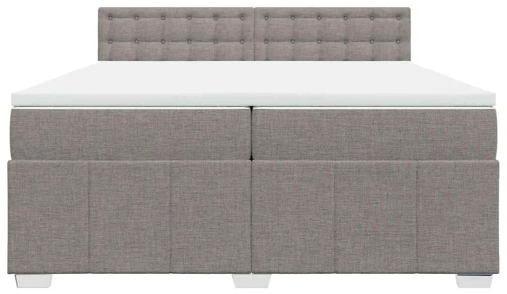 vidaXL Κρεβάτι Boxspring με Στρώμα Taupe 200x200 εκ. Υφασμάτινο