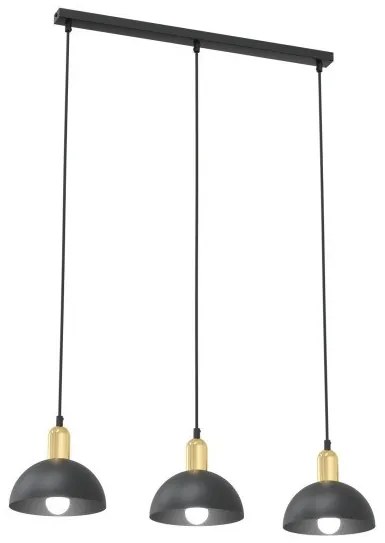 Κρεμαστό Φωτιστικό Οροφής 3xE14 60cm Moto Emibig -1386/3-Μαύρο-Χρυσό 1386/3