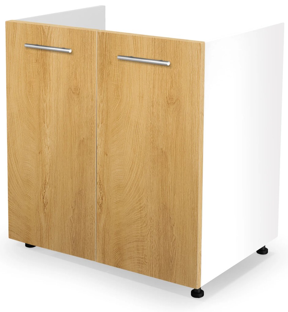 VENTO DK-80/82 sink cabinet, color: white / honey oak DIOMMI V-UA-VENTO-DK-80/82-D.MIODOWY