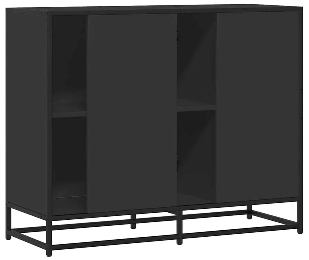 vidaXL Συρταριέρα Μαύρη 92x35x76 εκ. από Επεξεργασμένο Ξύλο
