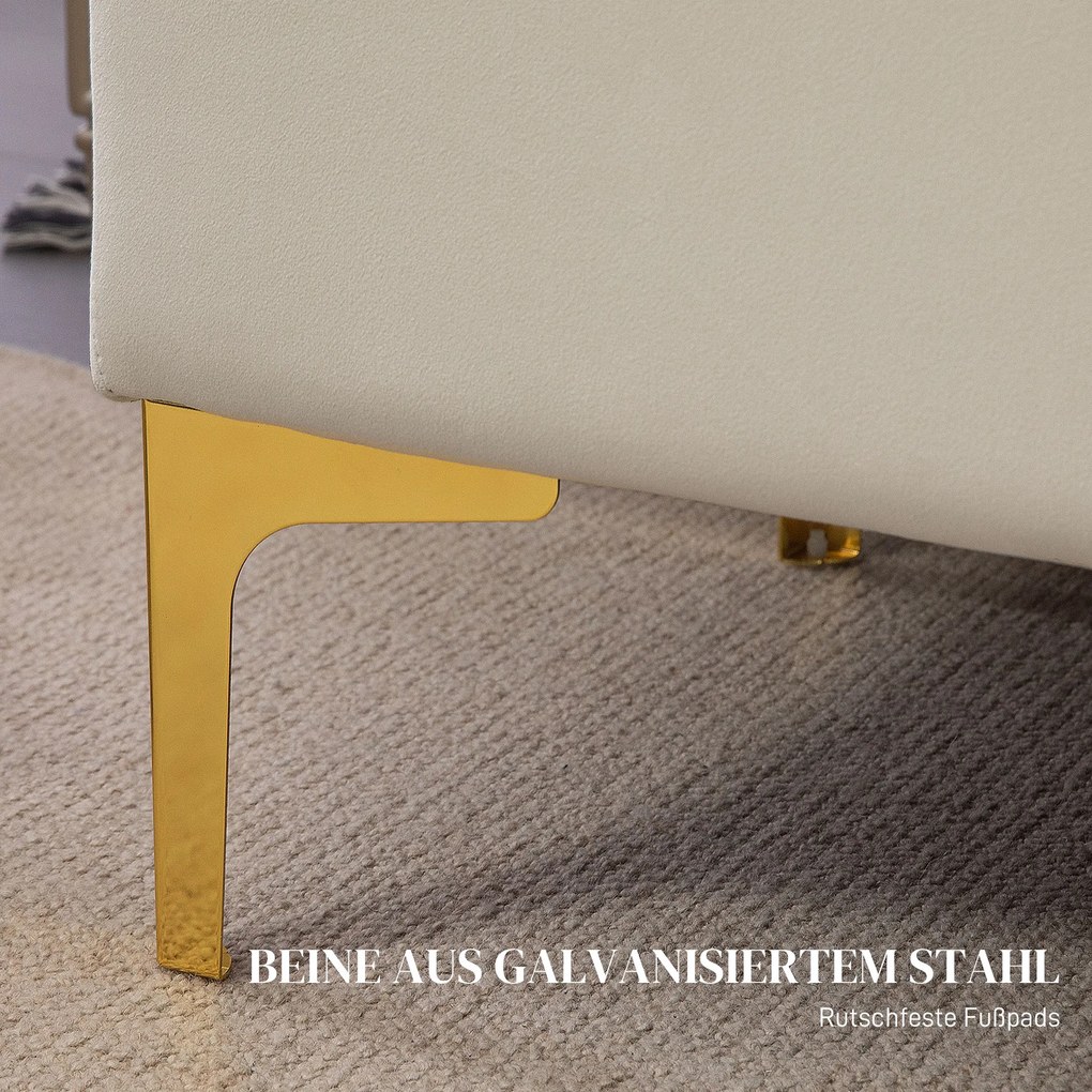 HOMCOM Πάγκος με Αποθηκευτικό Χώρο, Φορτίο έως 120kg, 120x44x44,5cm, Μπεζ