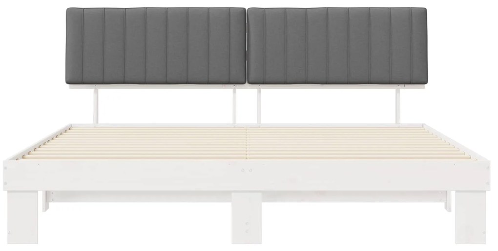 vidaXL Σκελετός Κρεβατιού με Επενδεδυμένο Κεφαλάρι Ανοιχτό γκρι