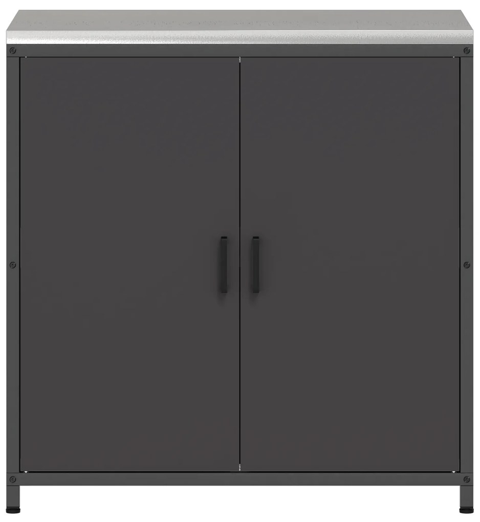 vidaXL Ντουλάπα Αποθήκευσης Κουζίνας Μαύρο 60 x 50 x 92 εκ. Ατσάλι