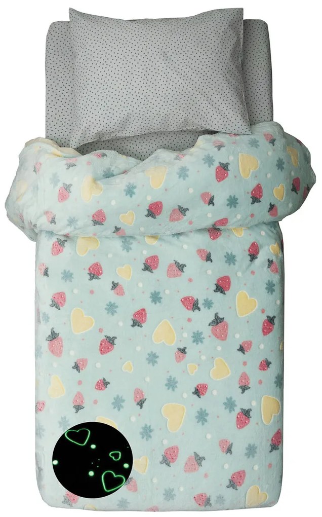 Φωσφοριζέ Κουβέρτα Fleece Μονή (160x220) Palamaiki Luminous Juicy