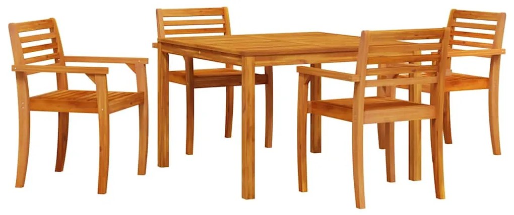 vidaXL Σέτ φαγητού για κήπο 5 pcs Καφέ Μασίφ ξύλο ακακίας
