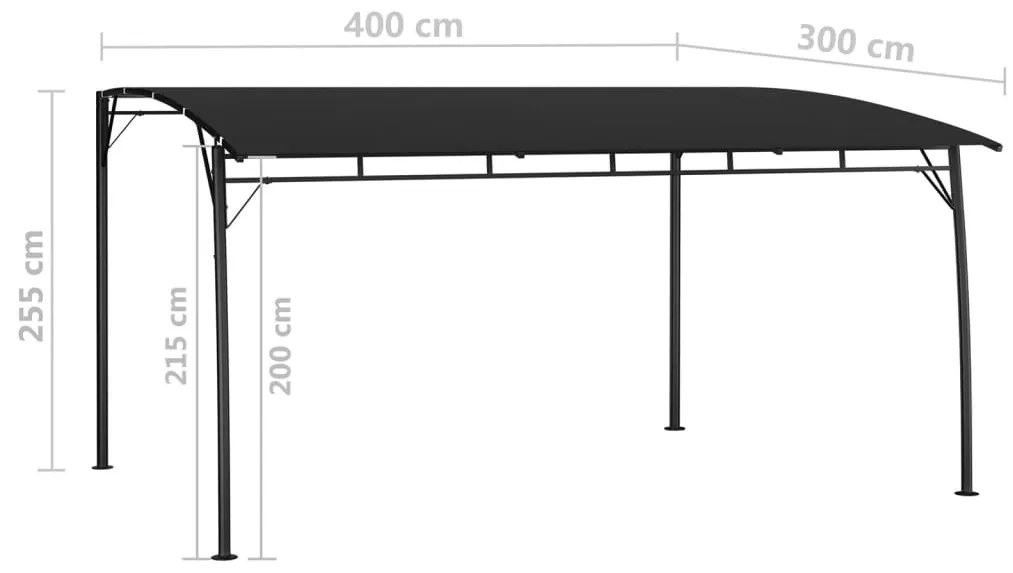 vidaXL Τεντοπέργκολα Κήπου Ανθρακί 4 x 3 x 2,55 μ.