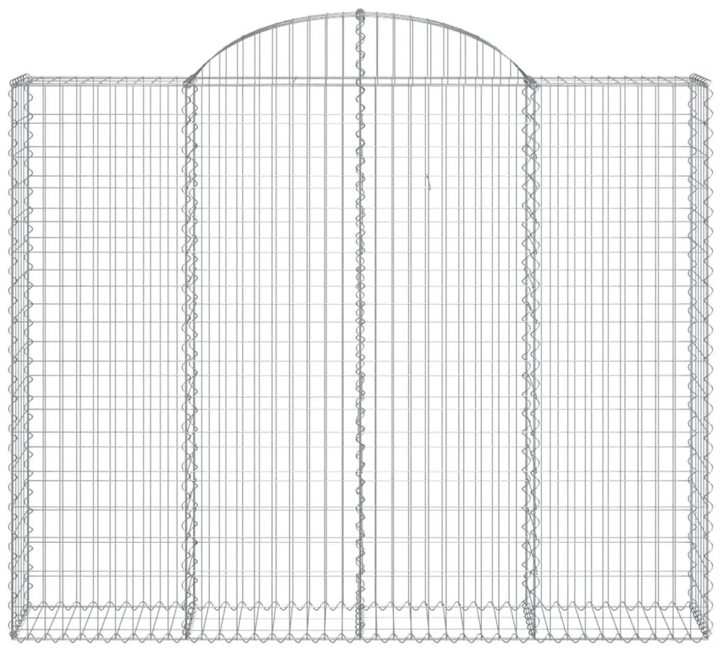 Συρματοκιβώτια Τοξωτά 10 τεμ. 200x30x160/180 εκ. Γαλβαν. Ατσάλι - Ασήμι