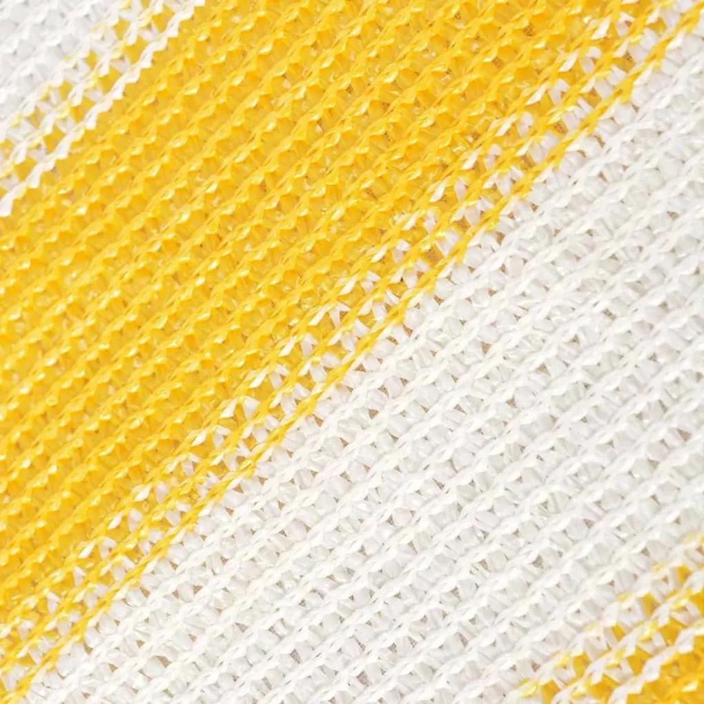 Διαχωριστικό Βεράντας Κίτρινο και Λευκό 75 x 600 εκ. από HDPE - Πολύχρωμο