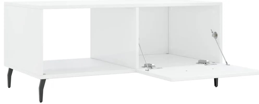 vidaXL Τραπεζάκι Σαλονιού Γυαλ. Λευκό 90x50x40 εκ. Επεξεργ. Ξύλο