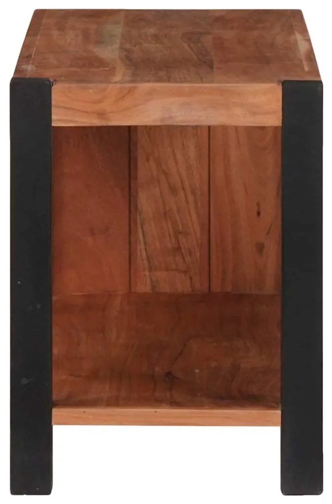 vidaXL Βιβλιοθήκη Καφέ, Μαύρο 80 x 30 x 40 εκ Στερεό Ξύλο Ακακίας