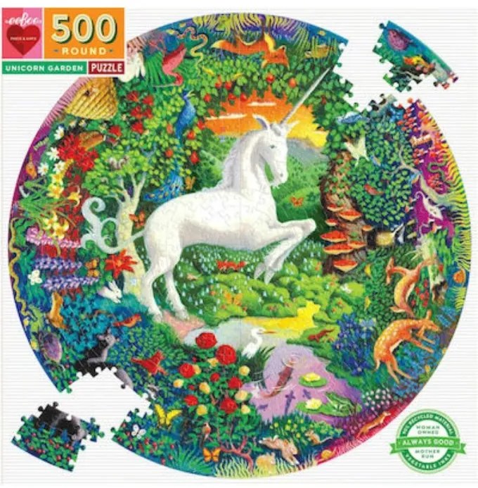 Round Puzzle ΕΕΒΟΟ 500pcs UNICORN GARDEN