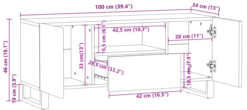 ΈΠΙΠΛΟ ΤΗΛΕΟΡΑΣΗΣ ΚΑΦΕ 100X34X46 ΕΚ. ΜΑΣΙΦ ΞΥΛΟ ΜΑΝΓΚΟ 377506