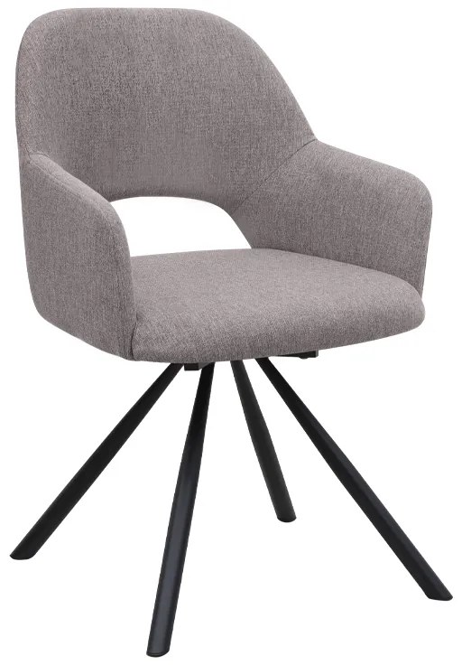 Πολυθρόνα τραπεζαρίας Gabriel Megapap ανοιχτό μπεζ ύφασμα - μεταλλικό μαύρο πόδι 58x60x85εκ.