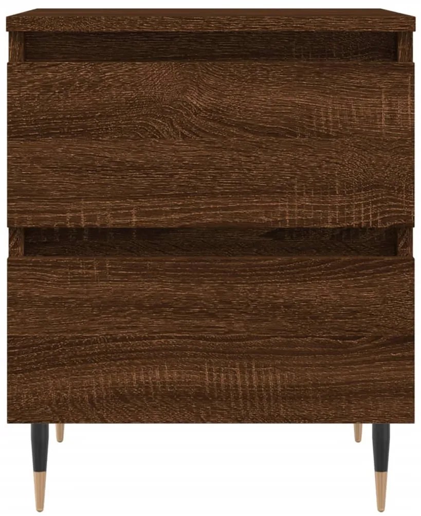 vidaXL Κομοδίνο Καφέ Δρυς 40x35x50 εκ. από Επεξεργασμένο Ξύλο