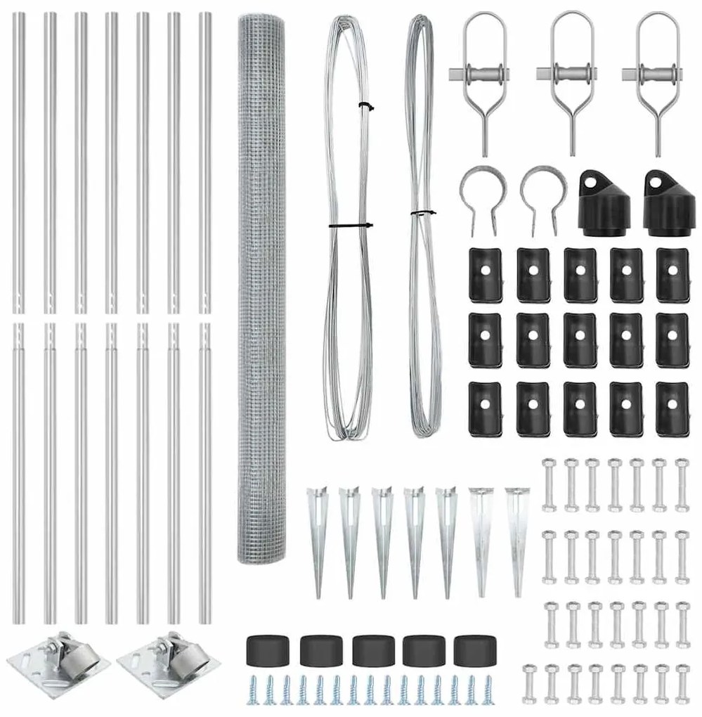 vidaXL Στύλος Περιφράξεων Ασημί