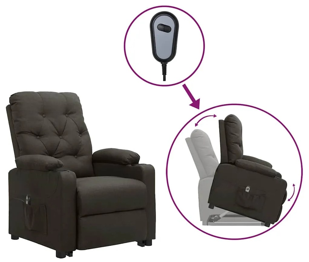 vidaXL Πολυθρόνα με Ανύψωση Taupe Υφασμάτινη