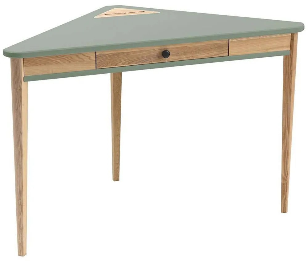 Γραφείο Γωνιακό Με Συρτάρι Ashme ASHMECOROF17 114x85x75cm Sage Green