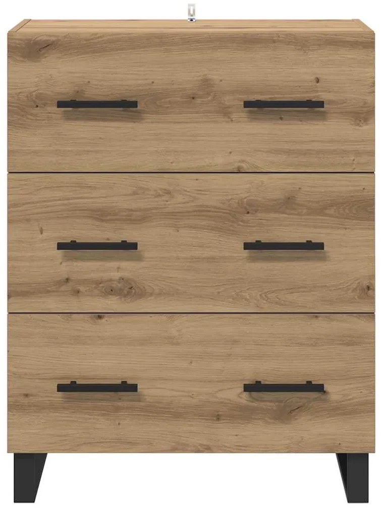 vidaXL Πλαϊνό γραφείο με συρτάρι Artisan Oak 69,5 x 34 x 90 εκ.