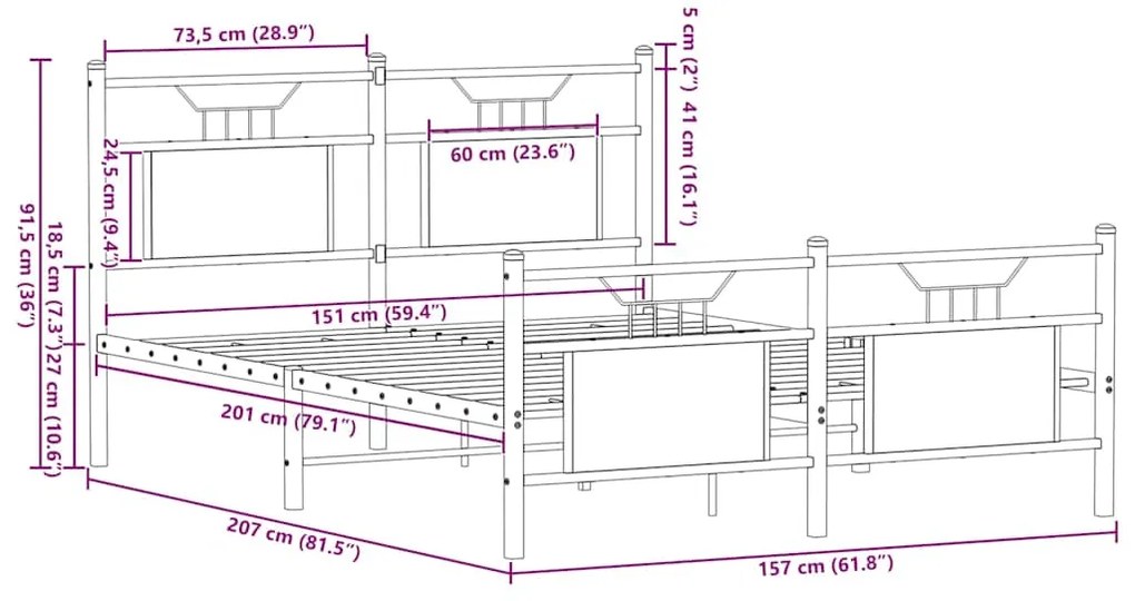 ΠΛΑΙΣΙΟ ΚΡΕΒΑΤΙΟΥ ΧΩΡ. ΣΤΡΩΜΑ SONOMA ΔΡΥΣ 150X200ΕΚ. ΕΠ. ΞΥΛΟ 4106812