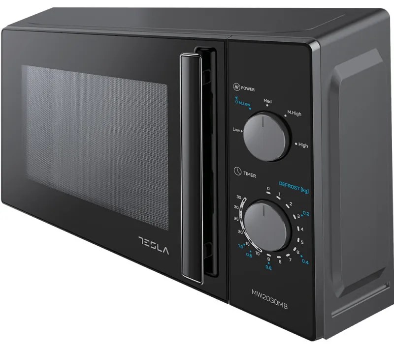 Φούρνος μικροκυμάτων Tesla MW2030MB, 700 W, 20 λίτρα, 5 επίπεδα ισχύος, Χρονοδιακόπτης, Απόψυξη, Μαύρο χρώμα