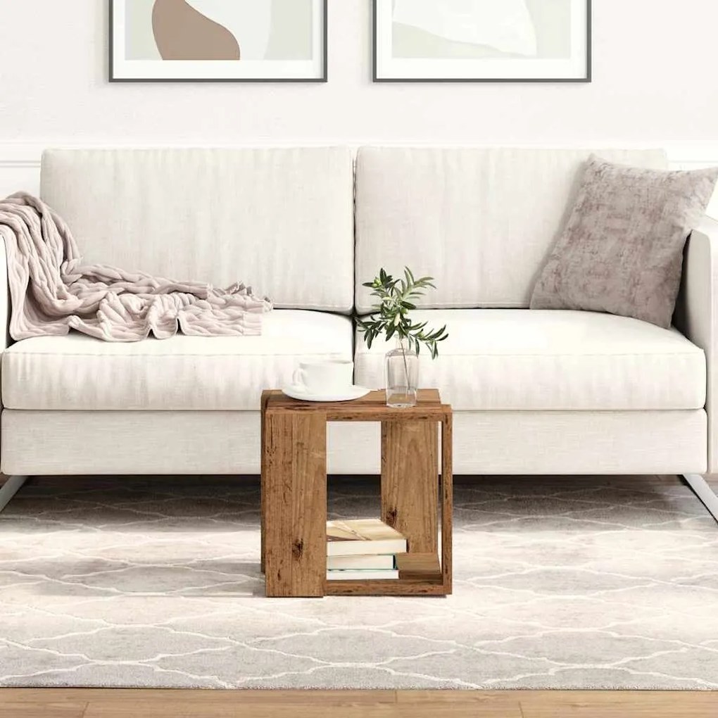 vidaXL Τραπεζάκι σαλονιού Παλαιό ξύλο 32 x 32 x 30 cm