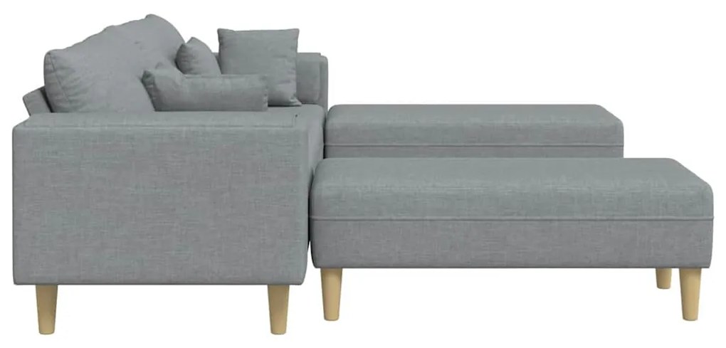 vidaXL Υφασμάτινος καναπές με μαξιλάρι 3 pcs Ανοιχτό γκρι 208 εκ. ύφασμα
