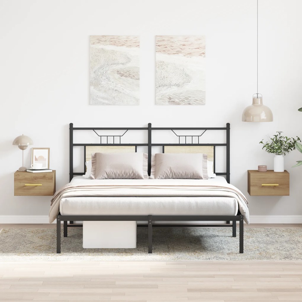 vidaXL Κομοδίνα 2 τεμ Τοίχου Μοντέρνος Δρυς 35x35x20 εκ