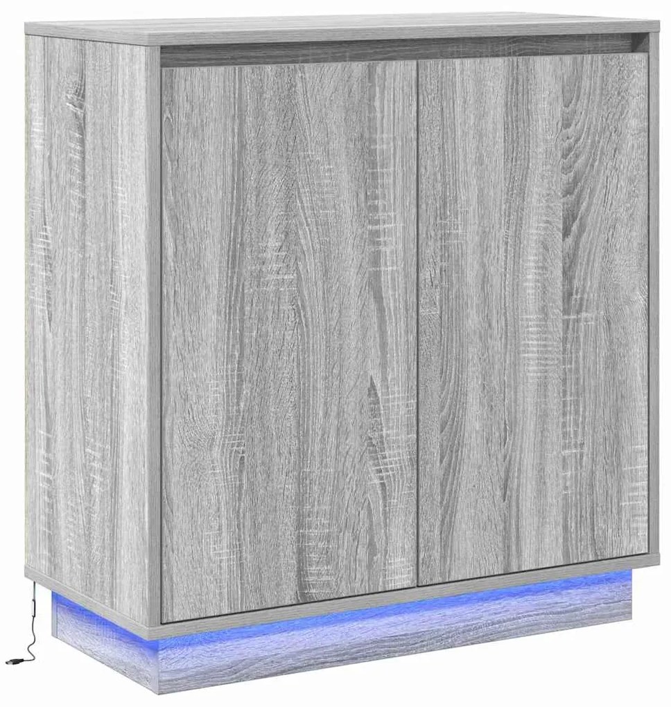vidaXL Κομοδίνο Γκρίζο Σονομα 71 x 34.5 x 75 εκ. Επεξεργασμένο ξύλο