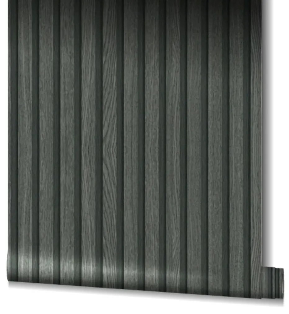 Noordwand Ταπετσαρία Botanica Wooden Slats Μαύρη και Γκρι