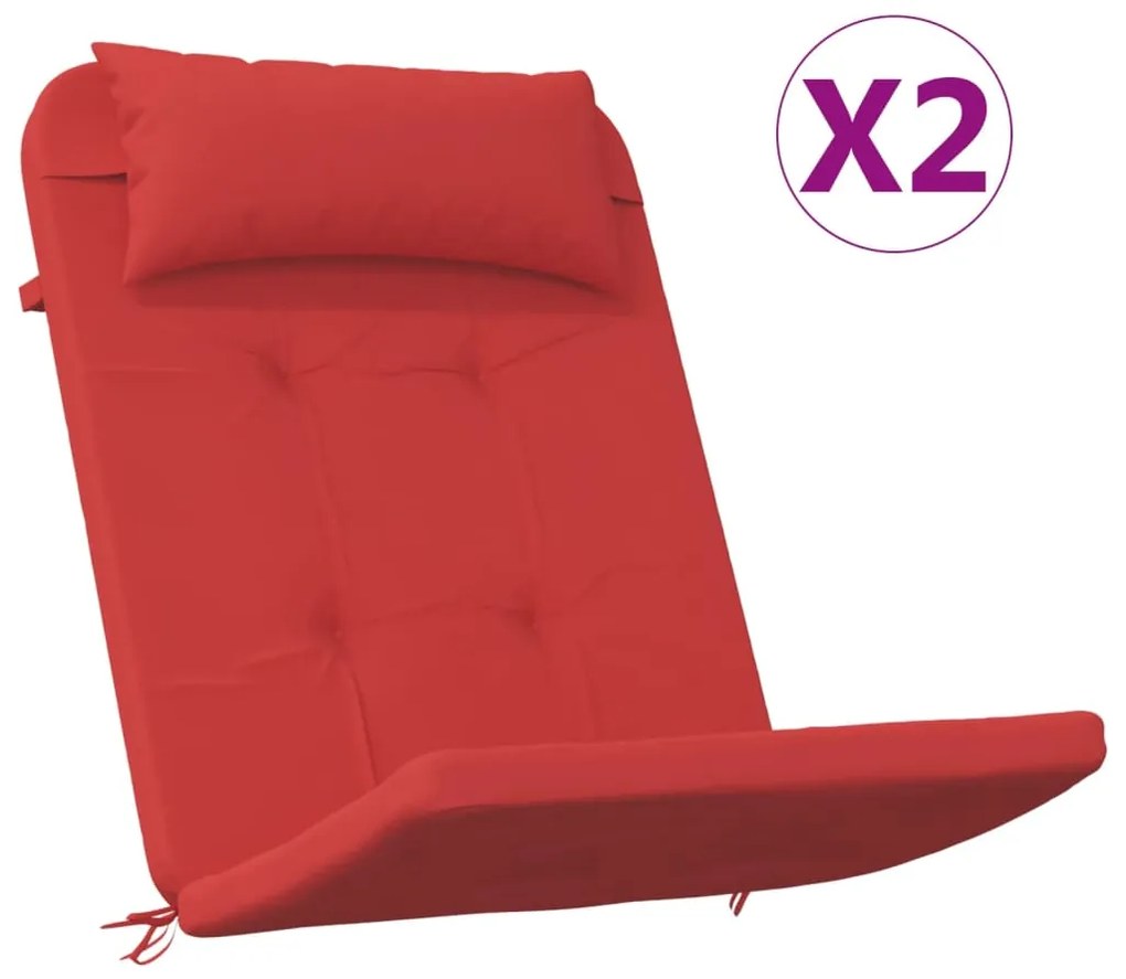 vidaXL Μαξιλάρια Καρέκλας Adirondack 2 τεμ. Κόκκινο από Ύφασμα Oxford