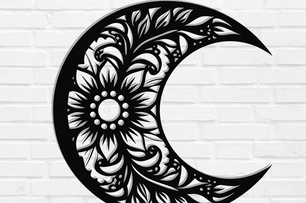 Intra απο ξύλο plywood  Χρώμα wenge 3mm-4mm πάχος - με λέιζερ Floral Moon Δίασταση 40x50 cm INTRAFABR-89166293