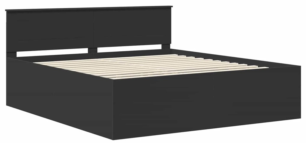 vidaXL Σκελετός Κρεβατιού Μαύρο 200 x 200 cm Επεξεργασμένο ξύλο