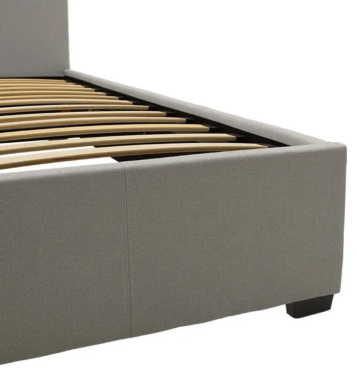 Κρεβάτι Norse pakoworld διπλό ύφασμα γκρι με αποθηκευτικό χώρο 160x200εκ - Πολυεστέρας - 006-000030