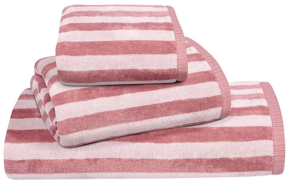 Πετσέτες 3070 (Σετ 3τμχ) Pink-Creame Greenwich Polo Club Towels Set 70x140cm 100% Βαμβάκι