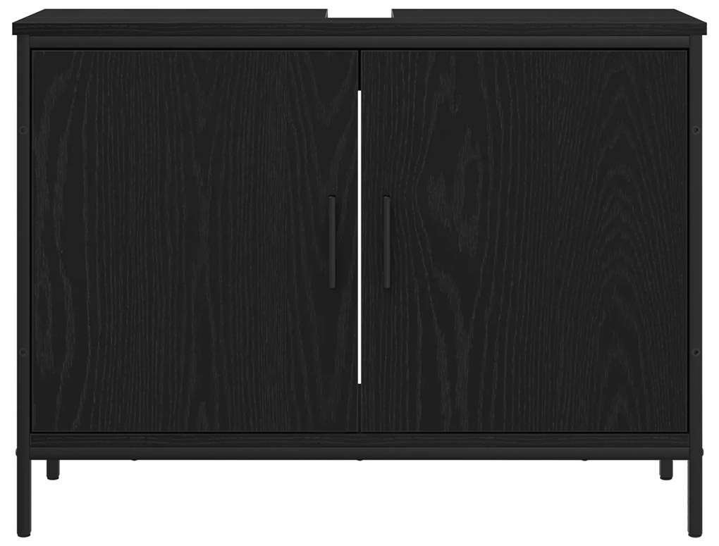 vidaXL Νιπτήρας Μπάνιου Μαύρο Δρυς 80x30x60 εκ Επεξεργασμένο Ξύλο