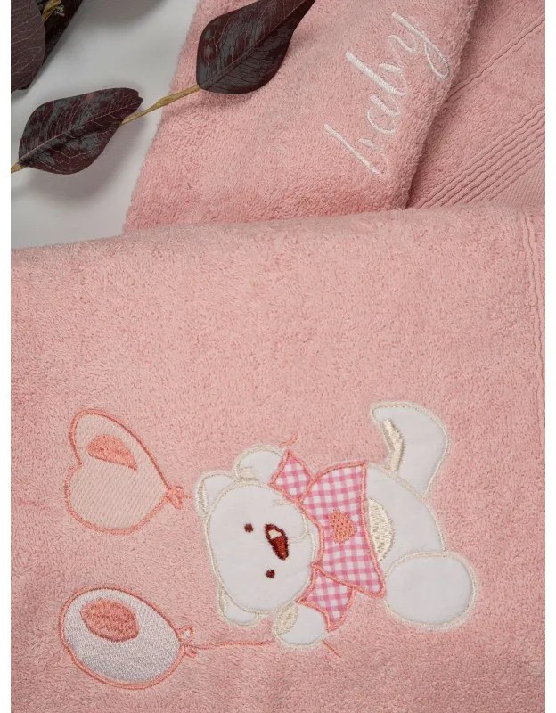 Σετ πετσέτες κεντητές Balloon 05 Pink/Pink